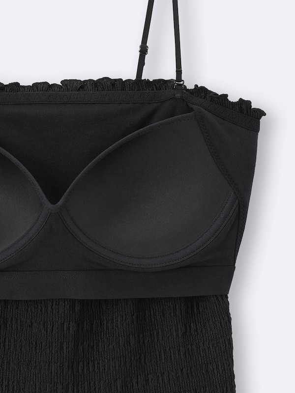 Bra-Feel Cropped Shirring Tube Top