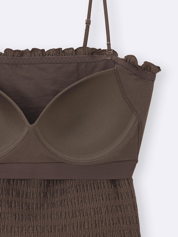 Bra-Feel Cropped Shirring Tube Top