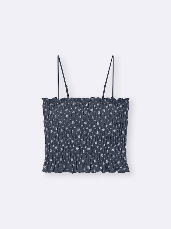 Bra-Feel Cropped Shirring Tube Top | Flower