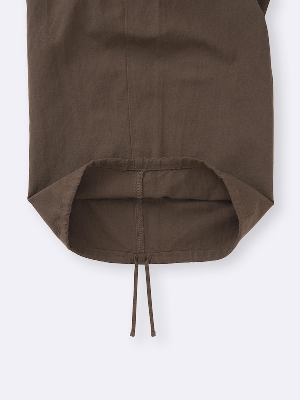 Linen Blend Cargo Half Pants