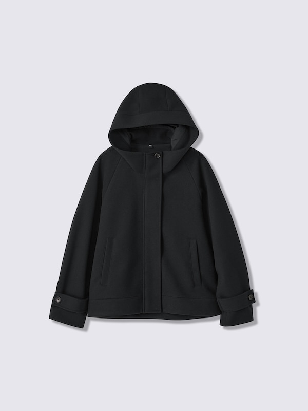 COZY MELTON Short Hoodie Coat | CL