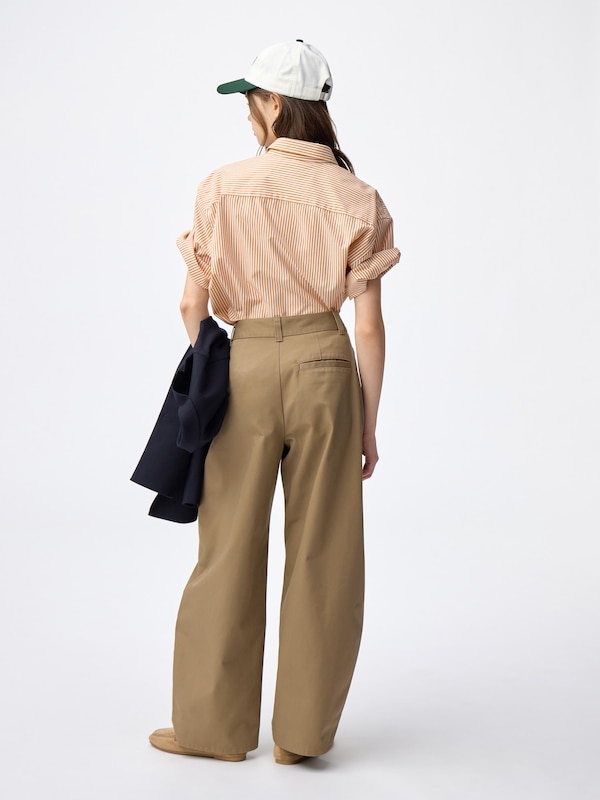Chino Pleated Barrel Pants