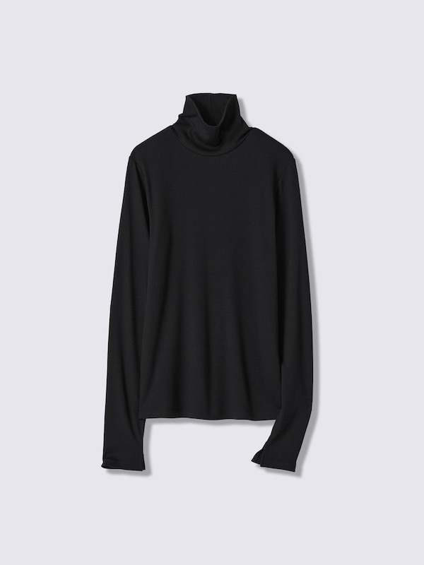Warm Ribbed Turtleneck T-Shirt | Long | CL