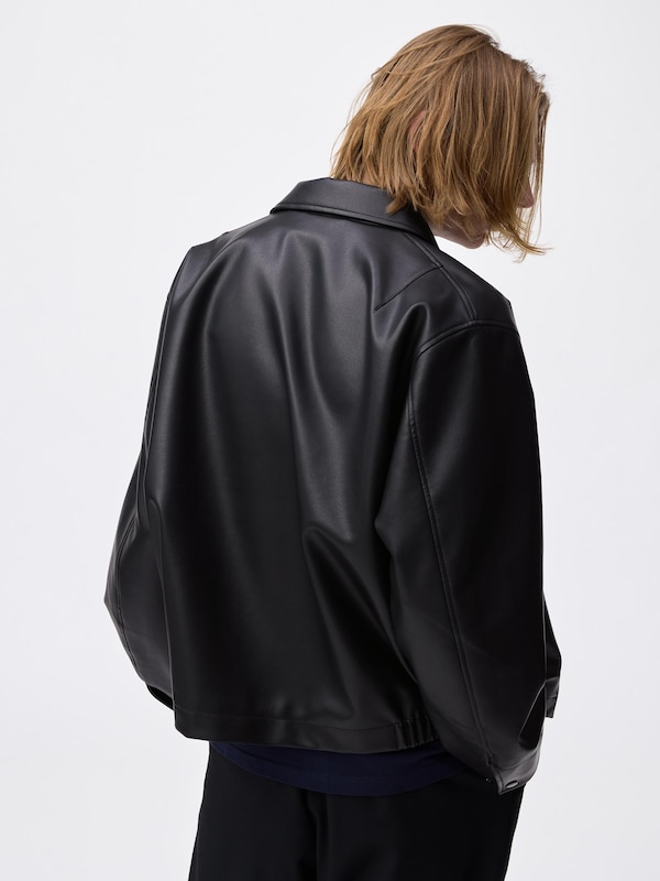 Faux Leather Work Jacket