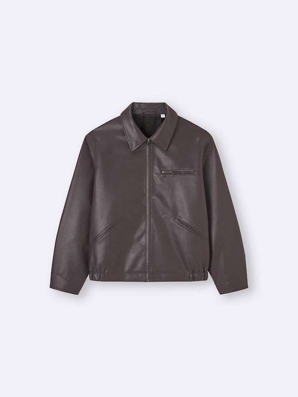 Faux Leather Work Jacket