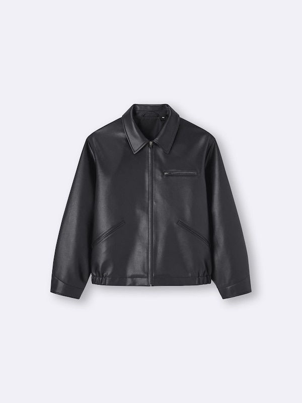 Faux Leather Work Jacket
