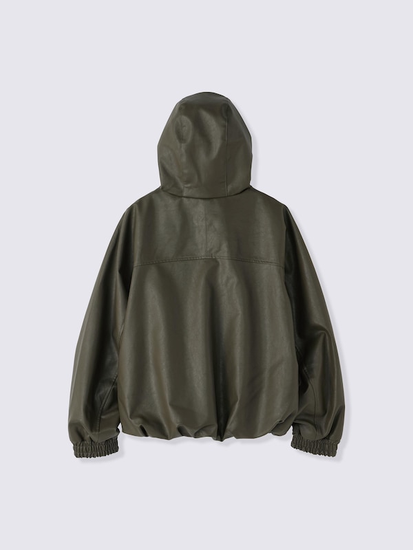 Faux Leather Balloon Hem Jacket | MN