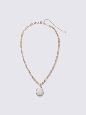 Drop Stone Chain Necklace | PF