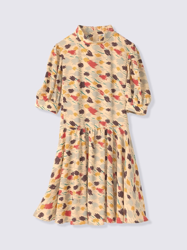 Stand-Up Collar Dress | Halfslv | CL