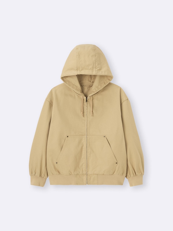 Cotton Zip Up Parka