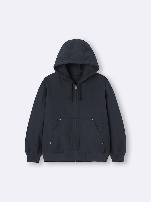 Cotton Zip Up Parka