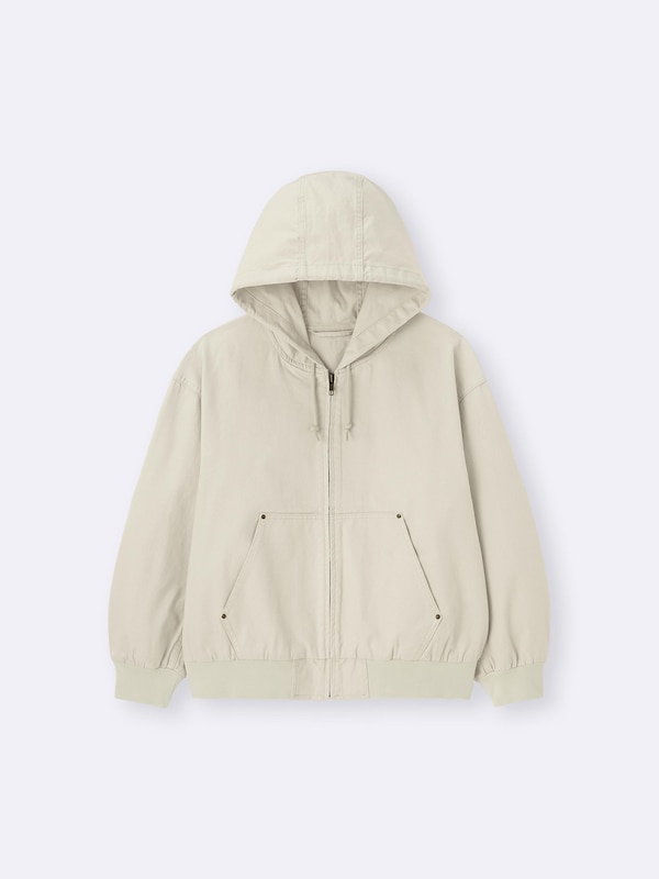 Cotton Zip Up Parka