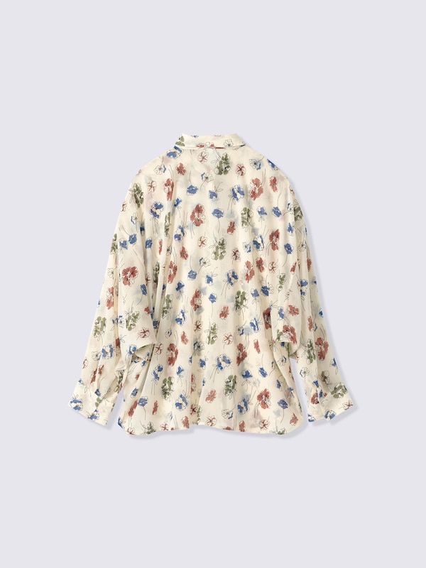 Dolman Sleeve Sheer Shirt | Flower | PF