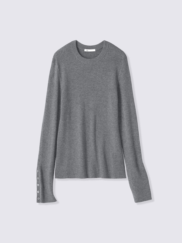 Fine Gauge Knit Ribbed Sweater | MN