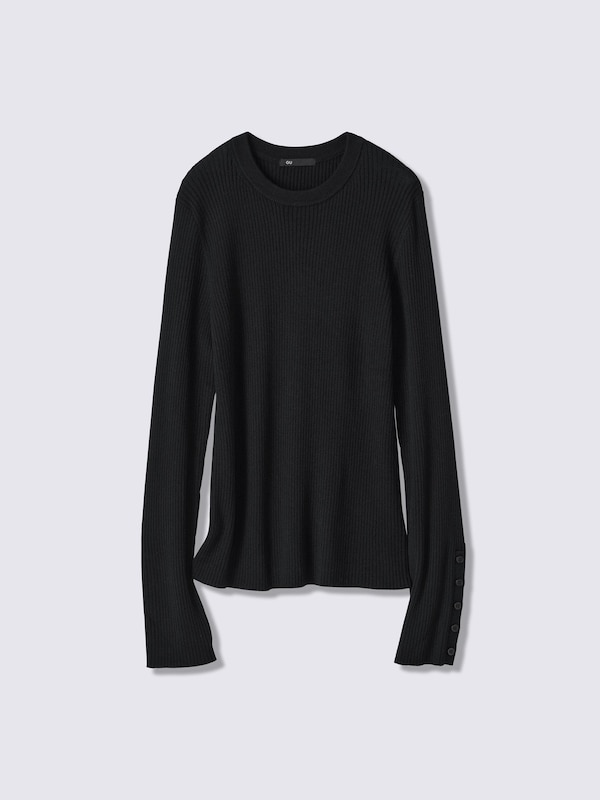 Fine Gauge Knit Ribbed Sweater | MN