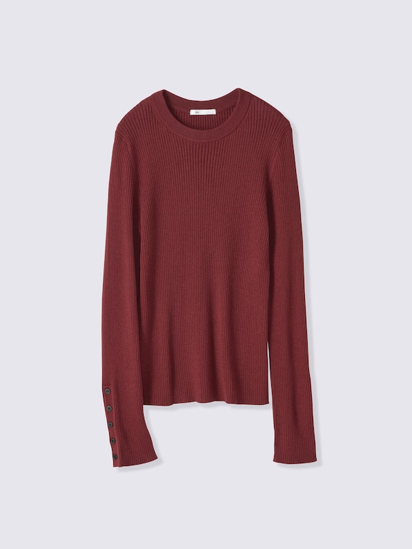 Fine Gauge Knit Ribbed Sweater | MN