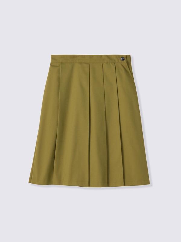 Chino Pleated Midi Skirt | UL