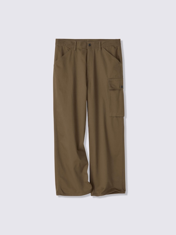 Brushed Cotton Wide Utility Pants | UL