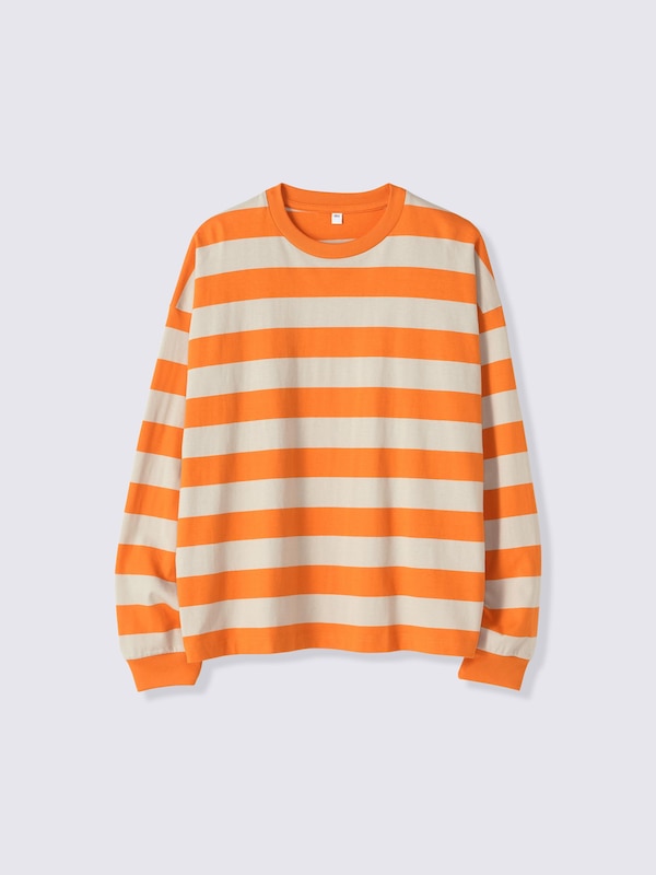 Cotton Boxy T-Shirt | Long | Stripe | UL