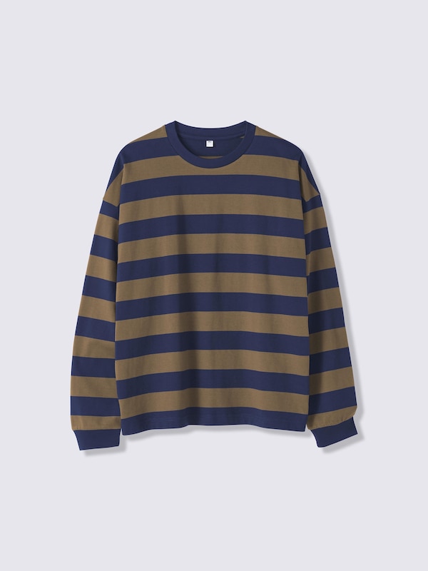Cotton Boxy T-Shirt | Long | Stripe | UL