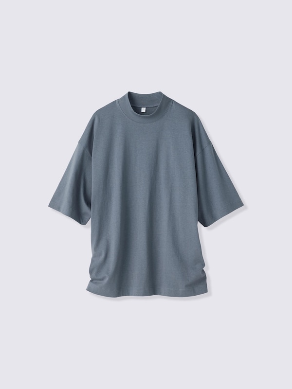 Oversized Mock Neck T-Shirt | Halfslv | ST