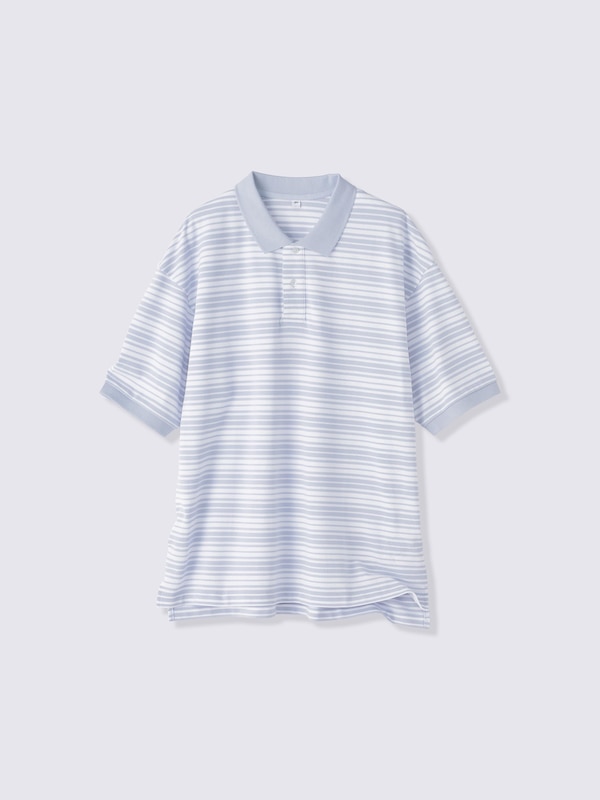 Dry Oversized Polo Shirt Halfslv | Stripe | ST