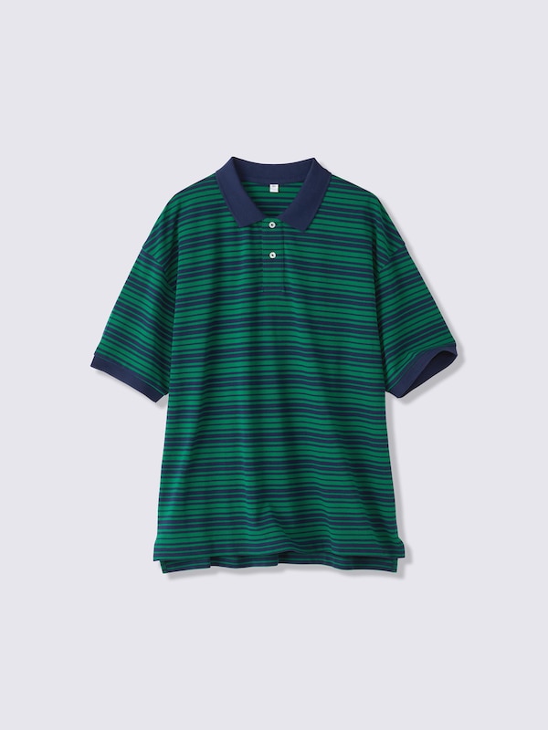 Dry Oversized Polo Shirt Halfslv | Stripe | ST