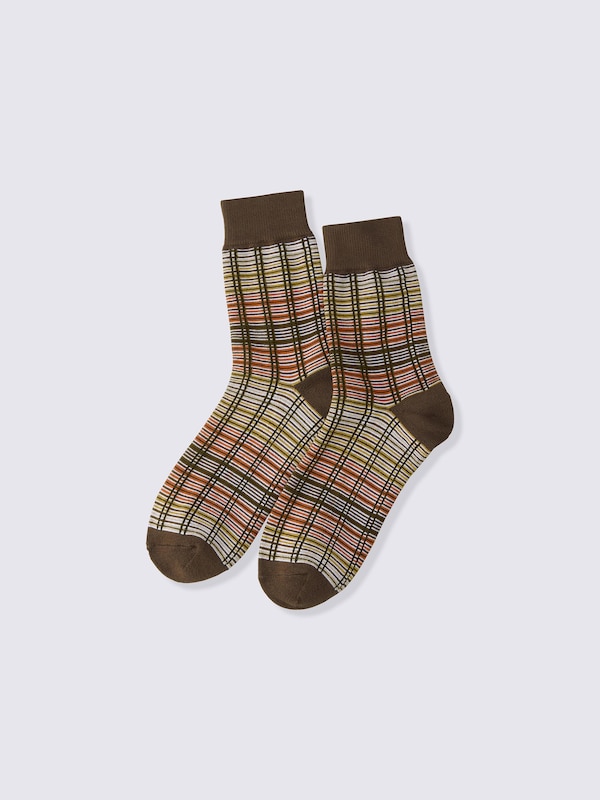 Warm High Ankle Socks | Checked | UL