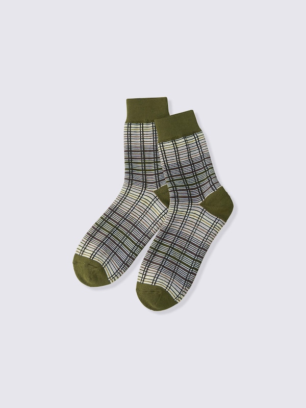 Warm High Ankle Socks | Checked | UL