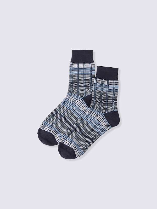 Warm High Ankle Socks | Checked | UL
