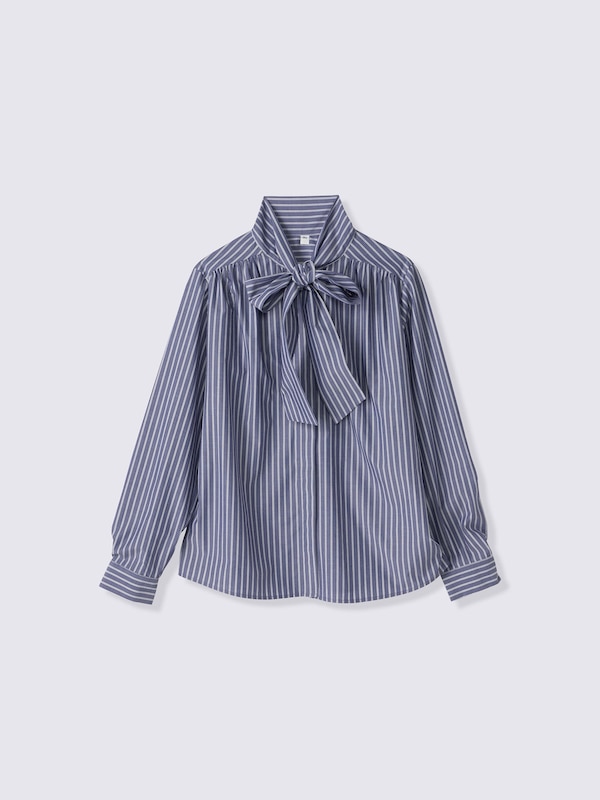 Bow Tie Striped Blouse | CL