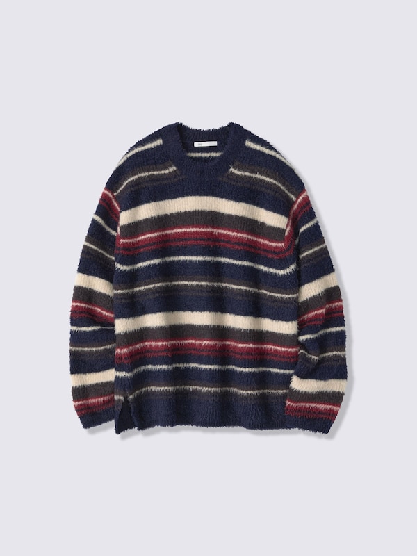 Feather Yarn Striped Sweater | CL