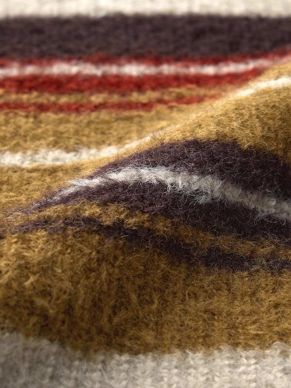 Feather Yarn Striped Sweater | CL