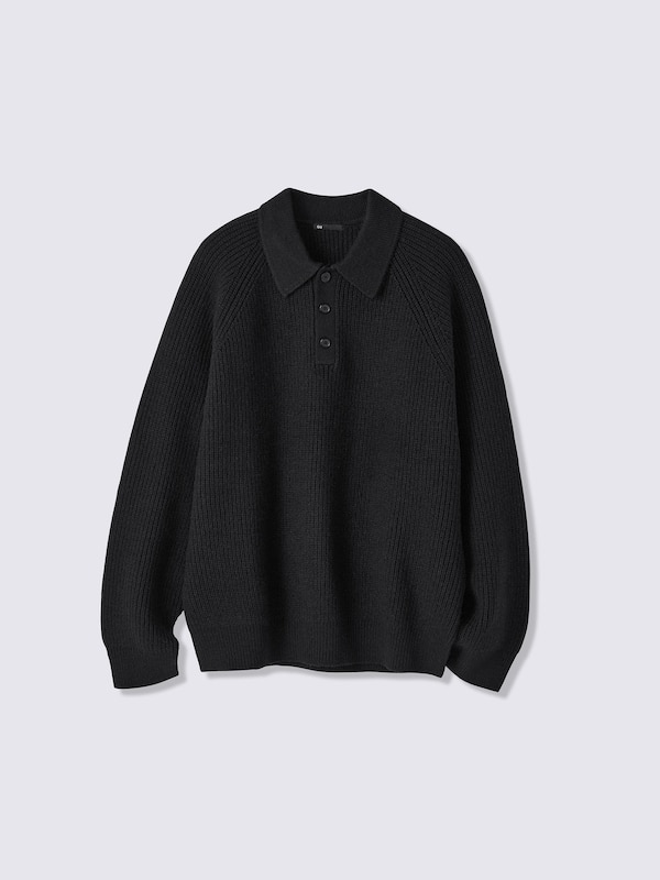 Rib Stitched Polo Sweater | MN