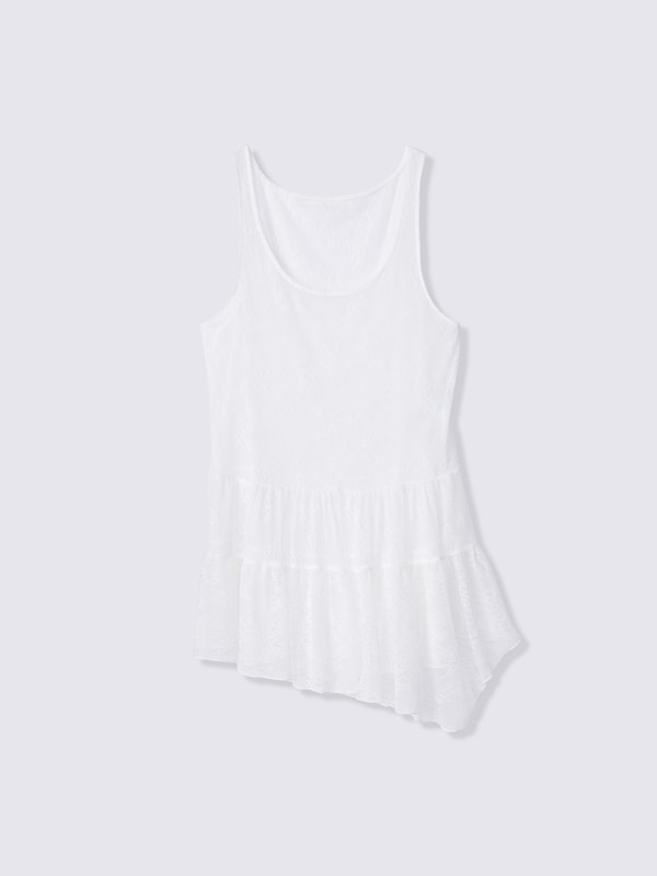 Lace Asymmetric Hem Tunic | Q