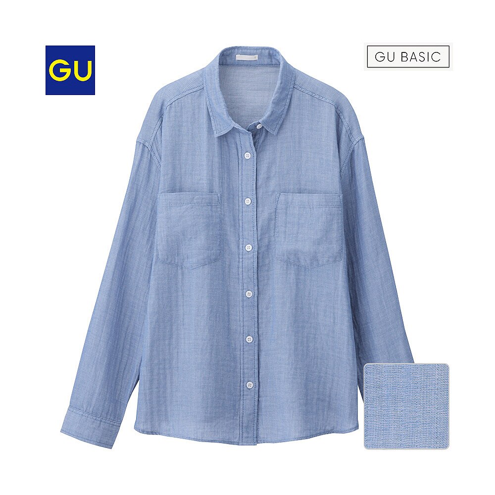 Gu公式 ダブルガーゼシャツ 長袖 ファッション通販サイト
