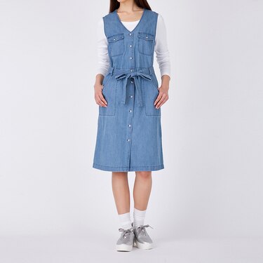 Gu公式 デニムストレートワンピース ノースリーブ ｕｒ ファッション通販サイト