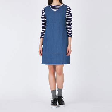 Gu公式 ａラインデニムワンピース ノースリーブ ｕｒ ファッション通販サイト