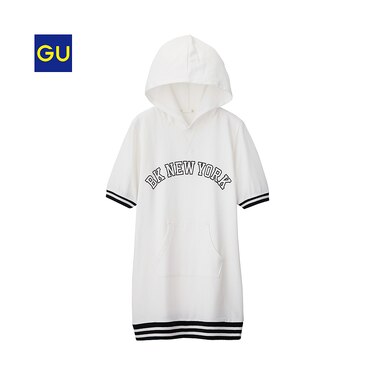Gu公式 Girls フーディロゴワンピース 5分袖 ファッション通販サイト