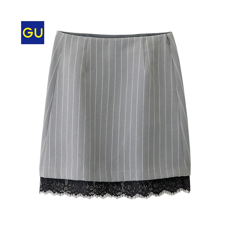 レースヘムミニスカート ストライプ ｚ Gu ジーユー 公式通販オンラインストア