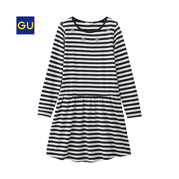Gu公式 Girls ボーダーワンピース 長袖 ファッション通販サイト