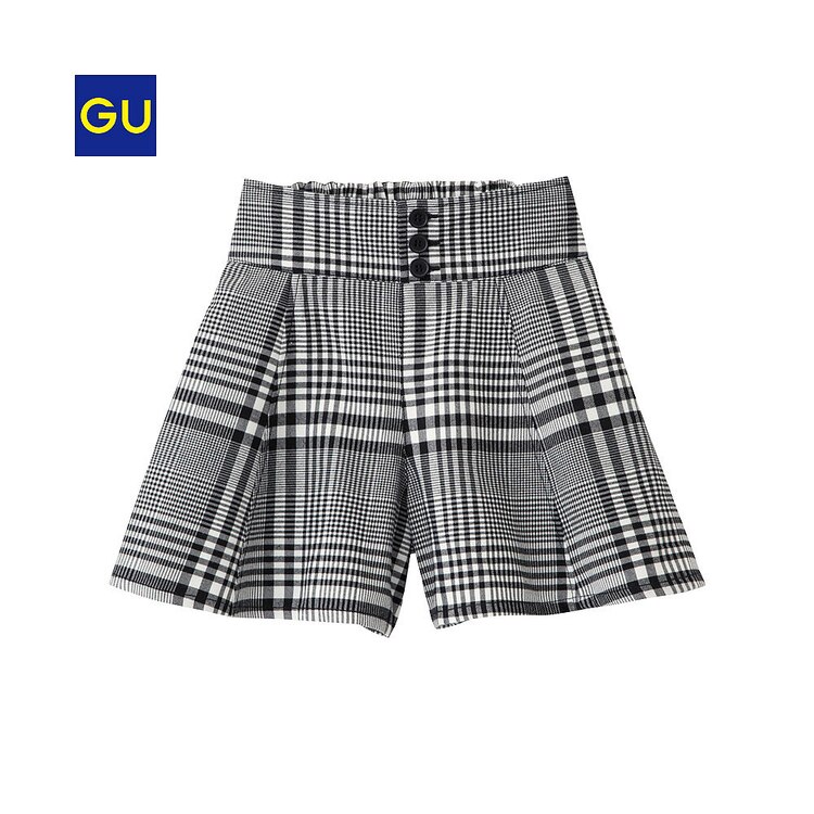 Gu公式 Girls ハイウエストチェックキュロット ファッション通販サイト