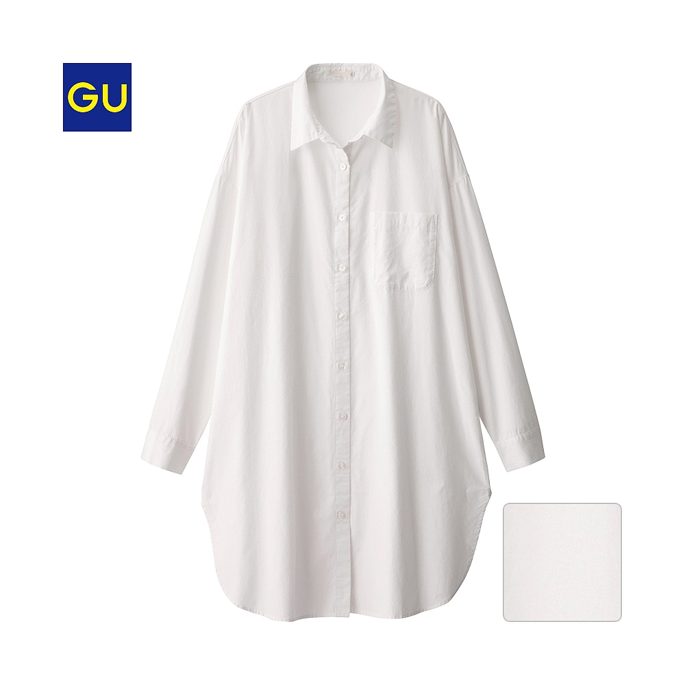 Gu公式 ロングシャツ 長袖 Ec ファッション通販サイト