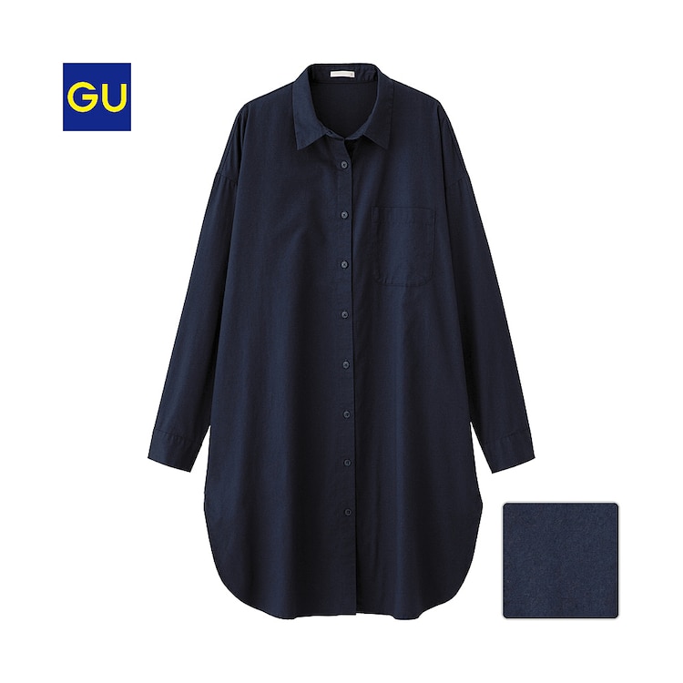 Gu公式 ロングシャツ 長袖 Ec ファッション通販サイト