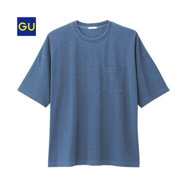 Gu公式 スーパービッグｔ ５分袖 インディゴ ファッション通販サイト