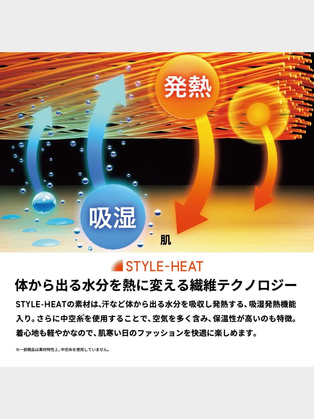 GU公式 | スタイルヒートレースワイドネックT(8分袖)