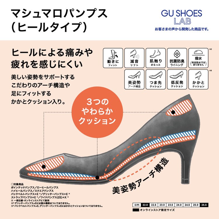 マシュマロローヒールパンプス Gu ジーユー 公式通販オンラインストア