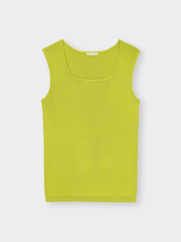 リブスクエアネックニットタンクトップ