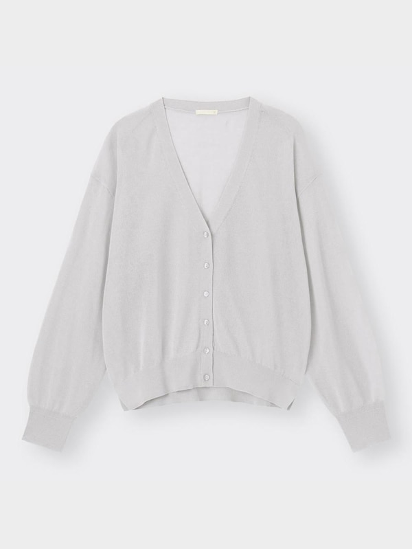 シアーサイドスリットVネックカーディガン(長袖)