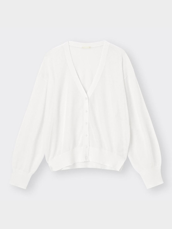 シアーサイドスリットVネックカーディガン(長袖)